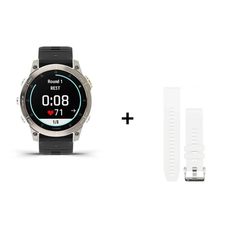 Montre Garmin EPIX Gen 2 Sapphire Titane + bracelet silicone noir