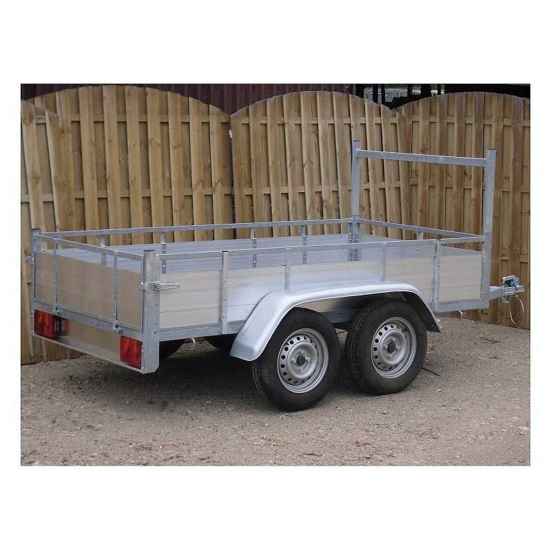 Remorque double essieux aluminium 300×132 cm