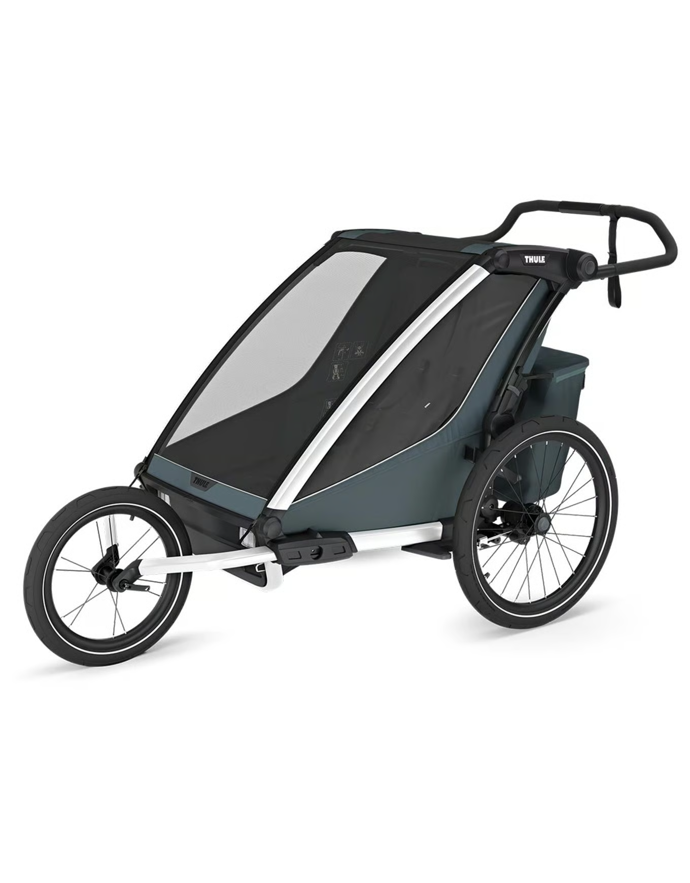 Remorque velo thule pour 2 Enfants – Chariot Cross 2 Double – dark slate