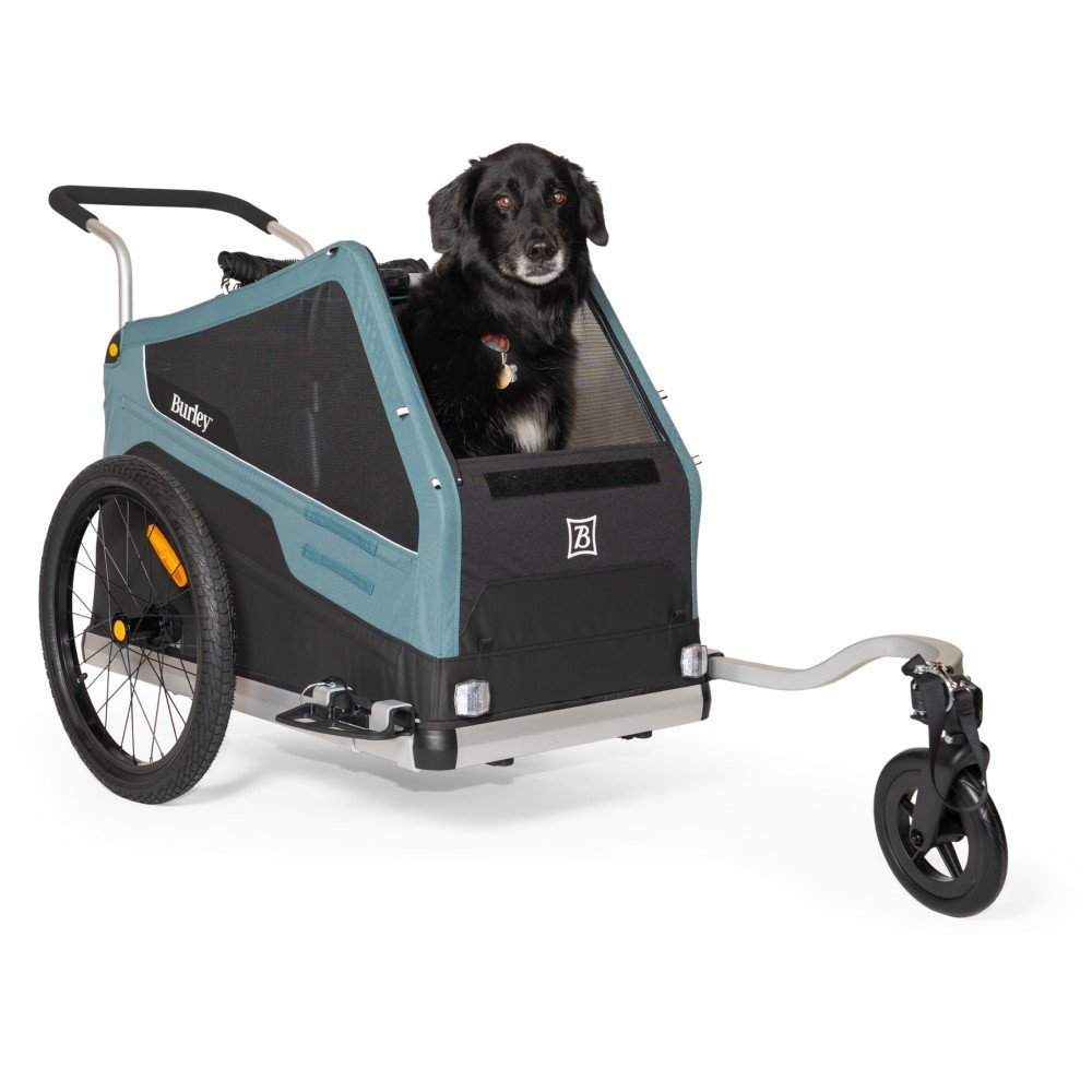 Remorque vélo pour chien​ Burley Bark Ranger XL – noir/turquoise mat