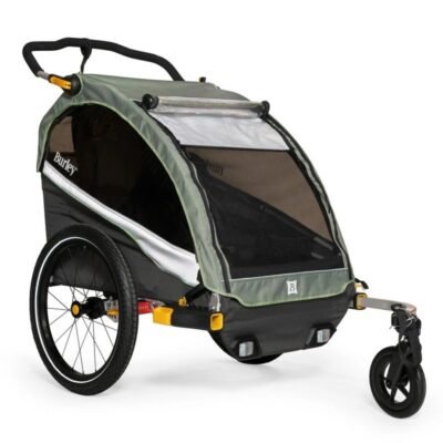 Remorque velo pour bebe​ Burley pour 1-2 Enfants – sage green/charcoal