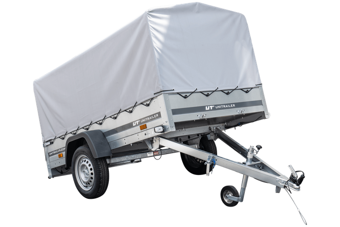 Remorque routière Garden Trailer 230 KIPP avec bâche haute, arceau et roue jockey 230×125